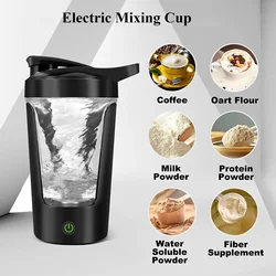 450ml Milk Powder Blenders Cup Electric Mixing Cup Portable Protein Shaker Bottle Mixer For Travel Home Office Kitchen Tools