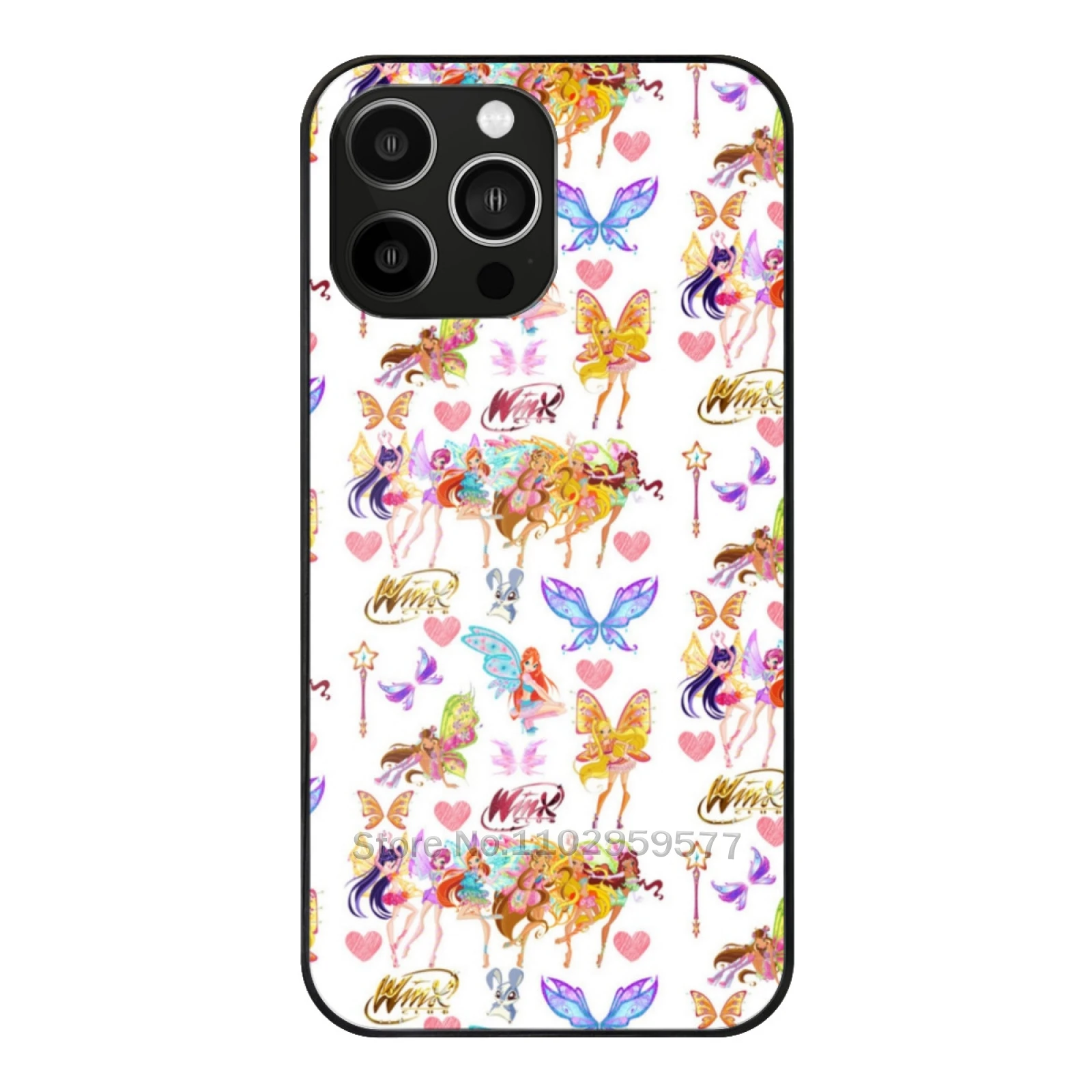 Tempered Glass Shell For Iphone 13 14 12 11 15 Pro Max Mini 8 7 X Xr Xs Plus Phone Case Winx Fanart Cartoon Cartoons Stella