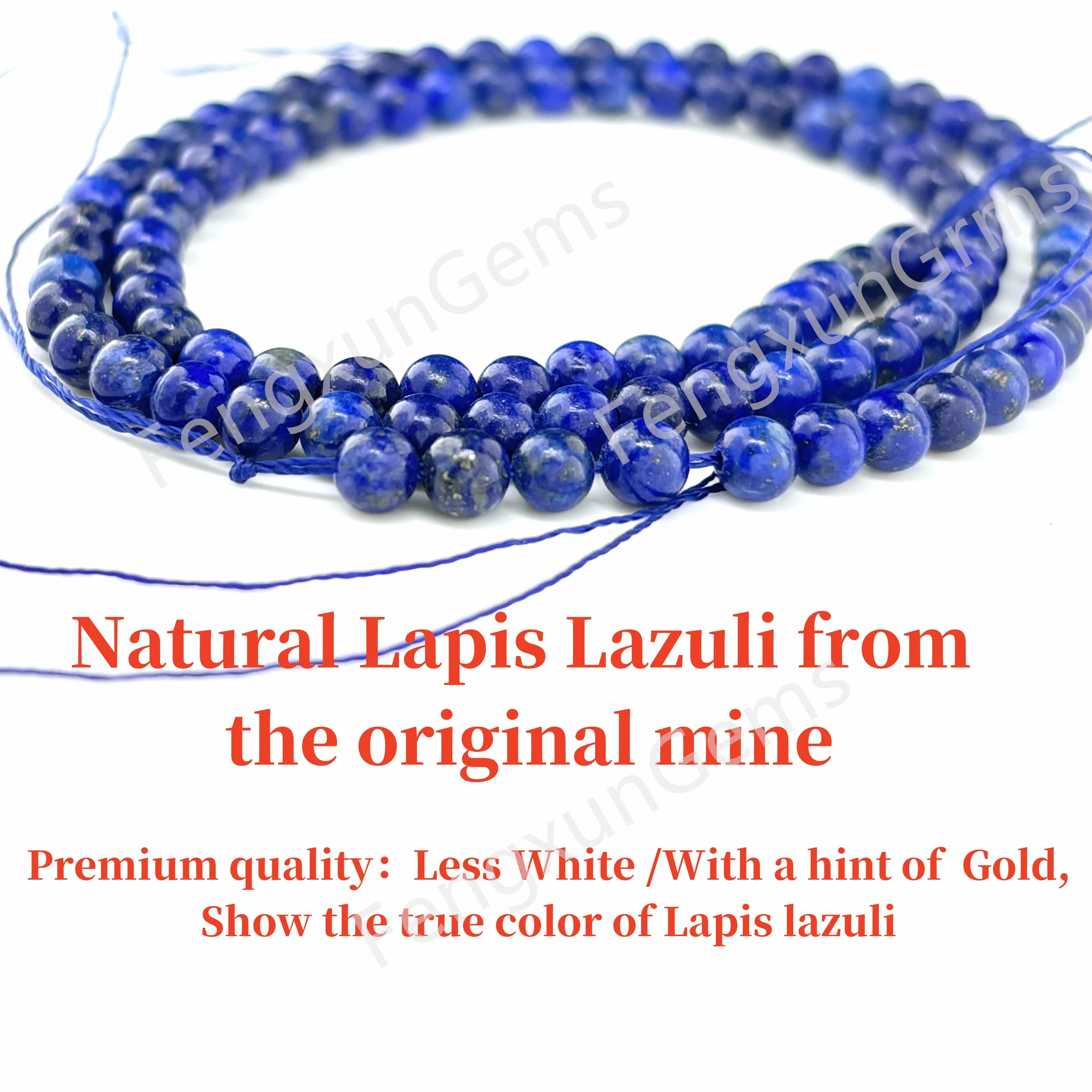 2/3/4mm Natural Stone Blue Lapis Lazuli Bead Faceted Loose Round Mine Beads for Jewelry Making DIY Bracelet