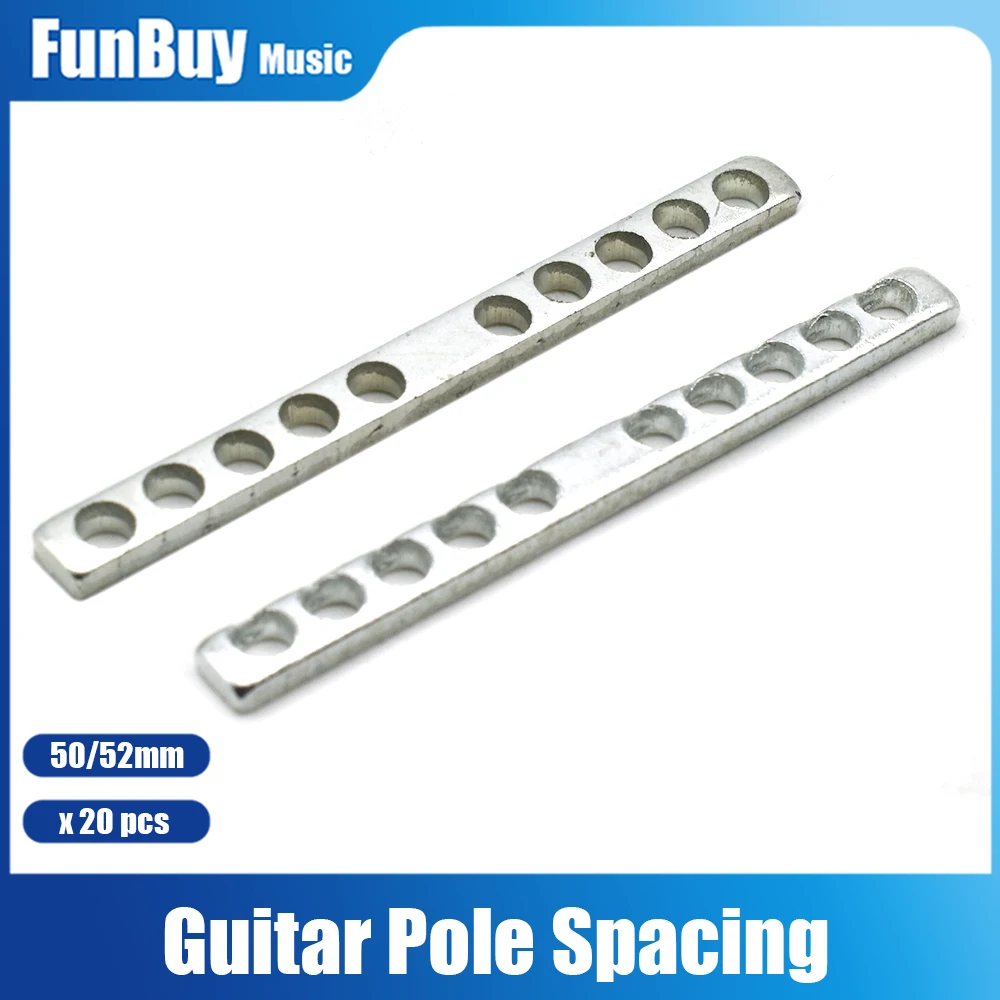 10Pair 10 Holes Guitar Humbucker Dual Coils Neck Bridge Pickup Keeper Bars for Electric Guitars Parts 50mm 52mm