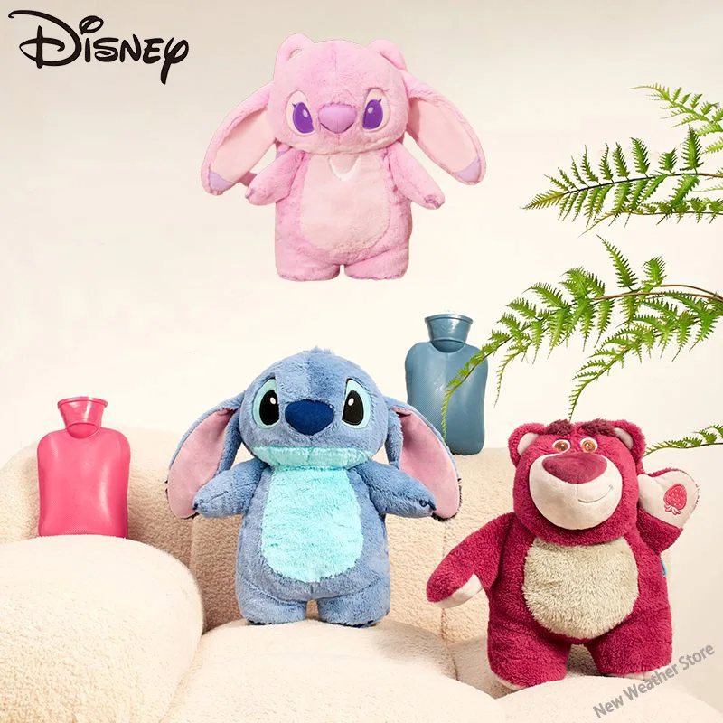 New Disney Anime Lilo & Stitch Winter Large Plush Hot Water Kawaii Bottle Women\'S Home Water Filling Hand Warmer Gifts For Kids