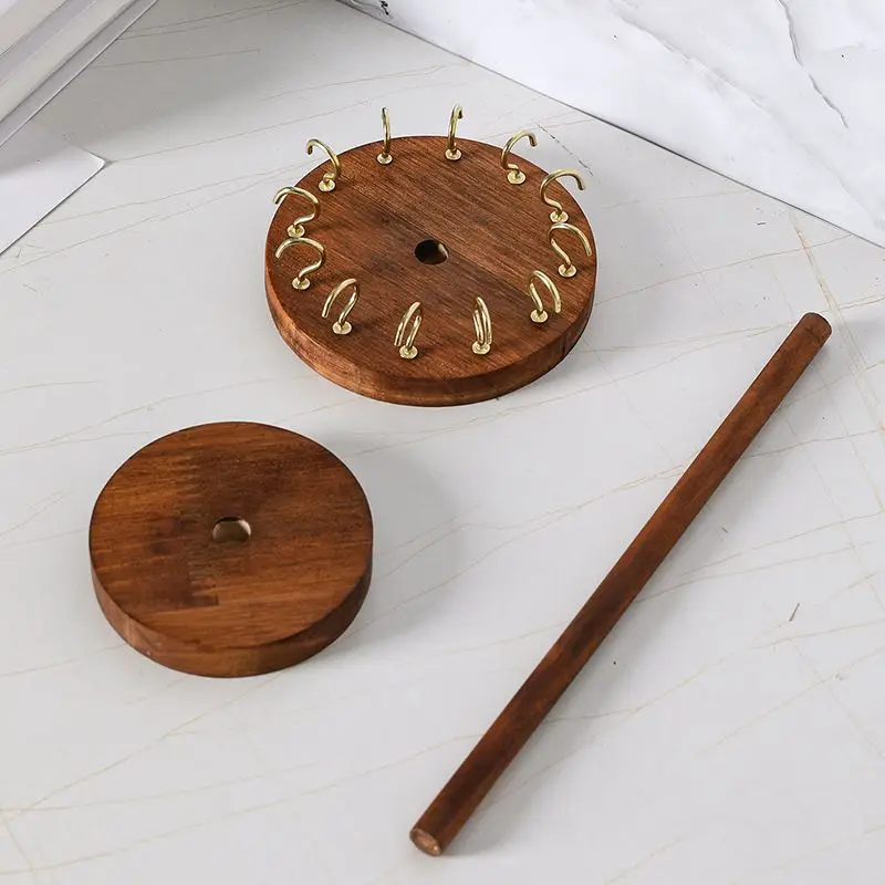 Solid Wood Jewelry Organizer Display Holder Necklace Earrings Bracelets Display Stand Desktop Jewelry Storage Rack