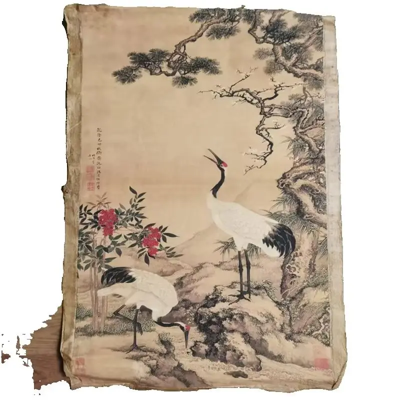 

Collection Of Chinese Old Scroll ,Rice Paper Painting, Shen Quan - song Mei Shuanghe Painting Rice Paper Painting