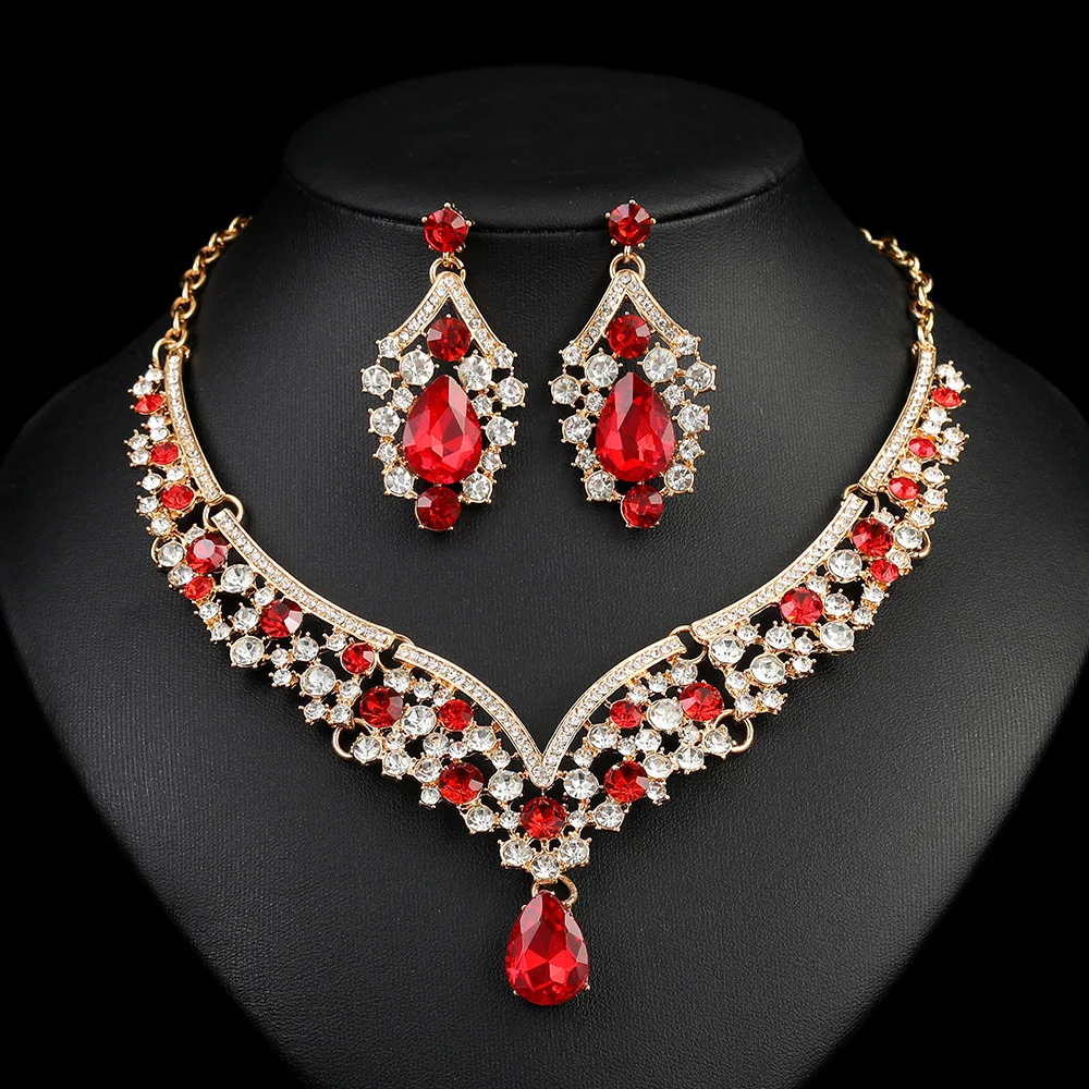 

Vintage Jewelry sets jewellery woman Necklace Women's earrings Set Luxury Crystal Banquet Dress Accessories trends 2025