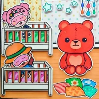 Kindergarten Theme Cute Cartoon Quiet Book Girl Dress-up Toy Book Parent-child Handmade DIY Material Package Game Beanie Book