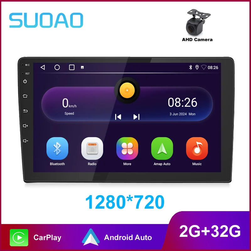 

Android Car Radio 2 Din 9" 10" Universal Carplay Auto Multimedia Player for Toyota Kia Nissan Hyundai, AHD Reversing Camera