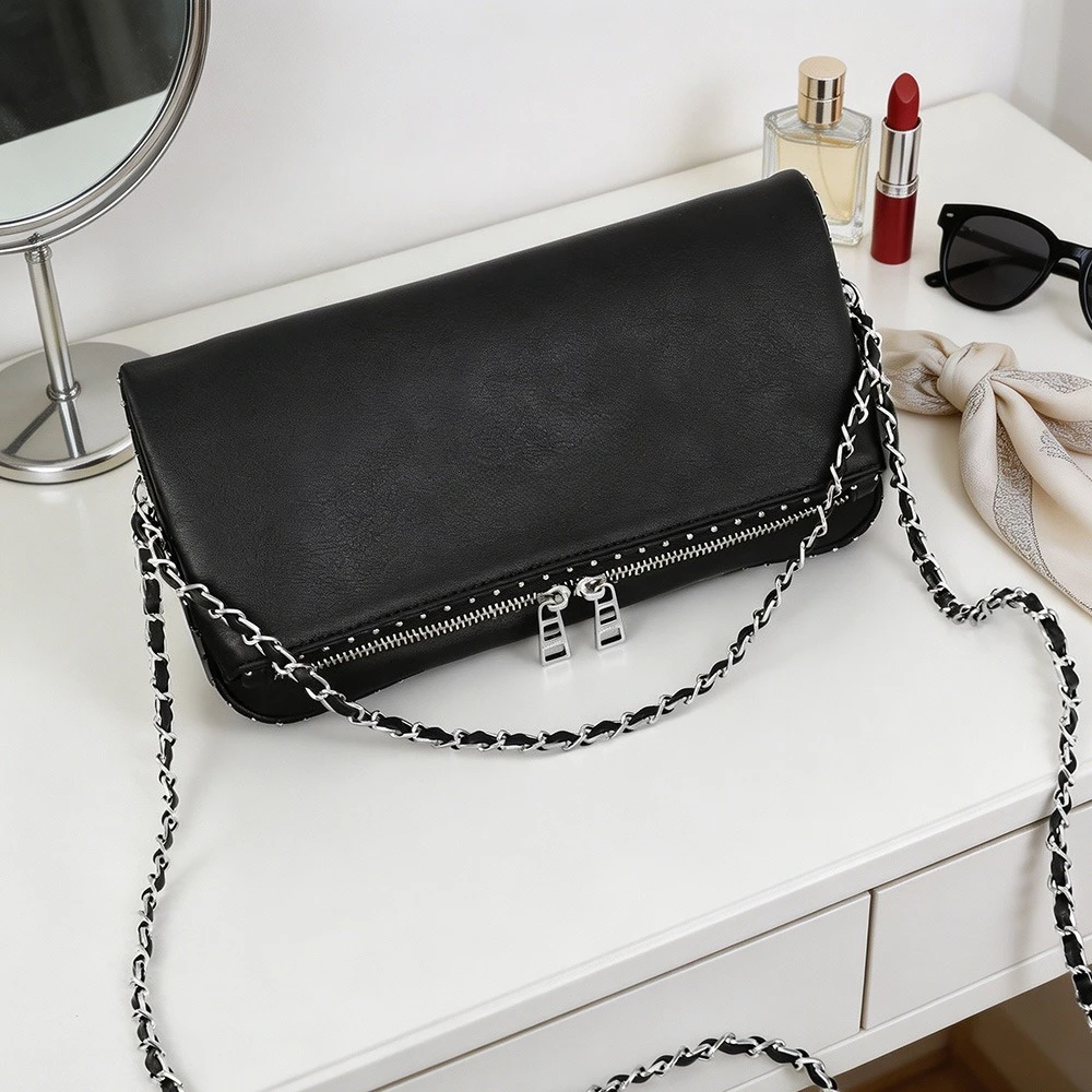 2026 New ZV Lychee Pattern Women's Bag - Crossbody, Handbag, Shoulder Bag, Fashion Bag with Diamond Engraving with wings logo