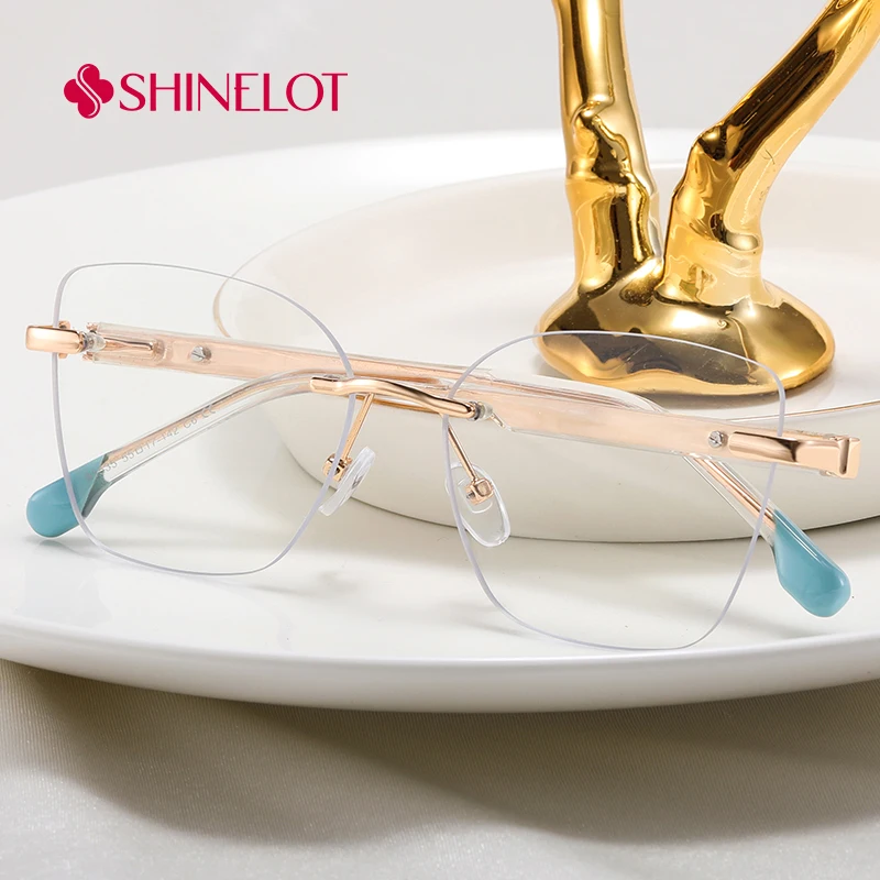 81535 Cute Creative Cat Eye Eyeglasses Female Frameless Glasses College Girls Style All Face Shapes Eyewear Birthday Gift