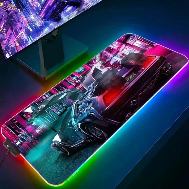 Cool and fashionable Car Large RGB Mouse Pad Gaming Mousepad LED Mousemat Luminous Desk Pads Gamer PC Keyboard Mats XL Table mat