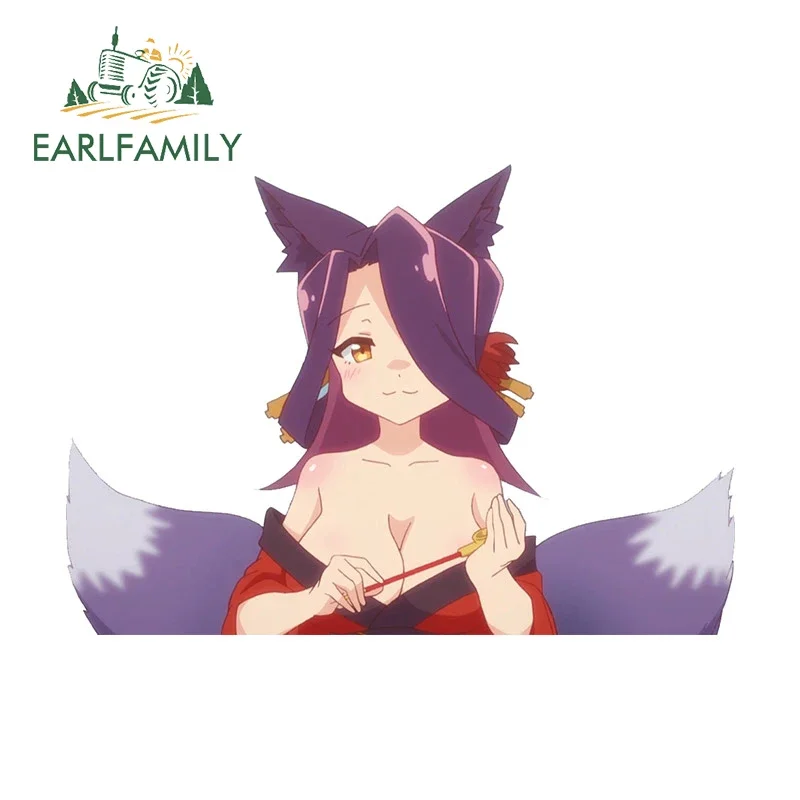 

EARLFAMILY Fox Girl аниме подарки наклейка на окна мотоцикла фургон зеркало заднего вида автомобильные наклейки устойчивые к царапинам аниме виниловая автомобильная пленка