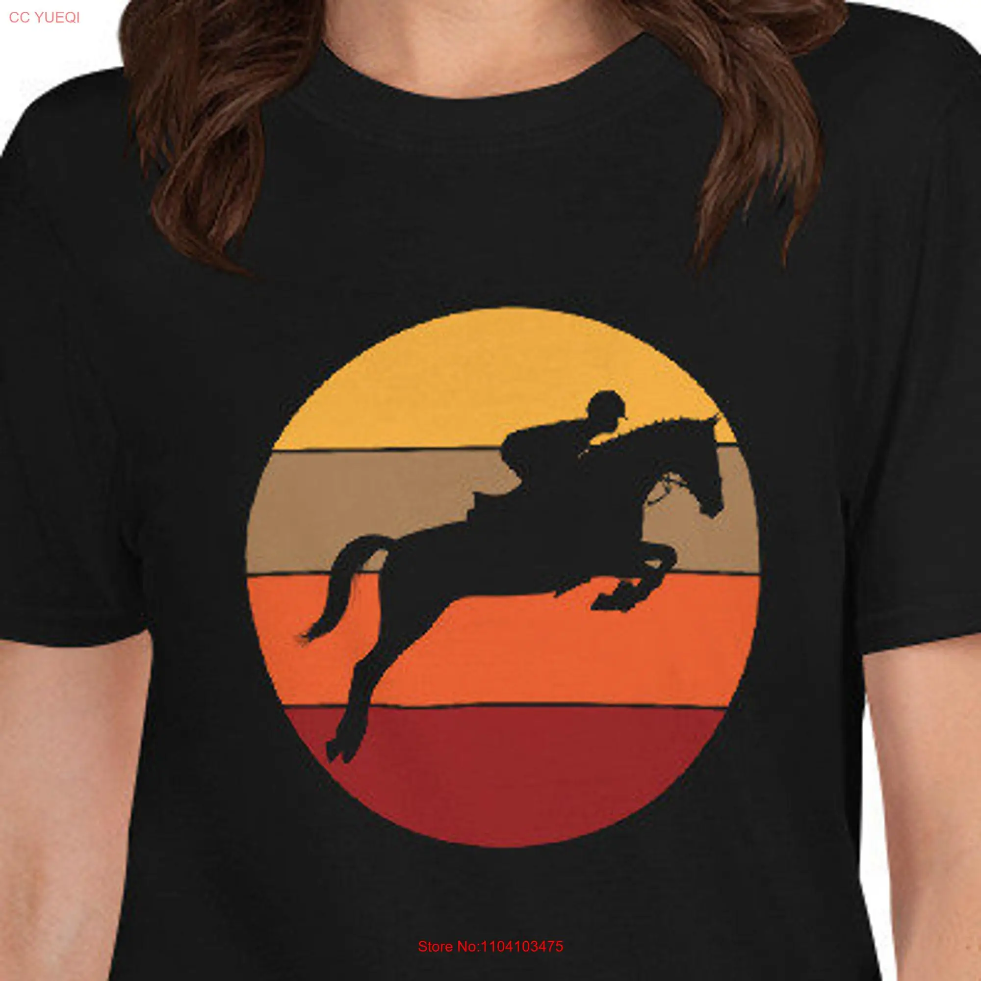 Equestrian Horse and Horseback Rider T Shirt long or short sleeves