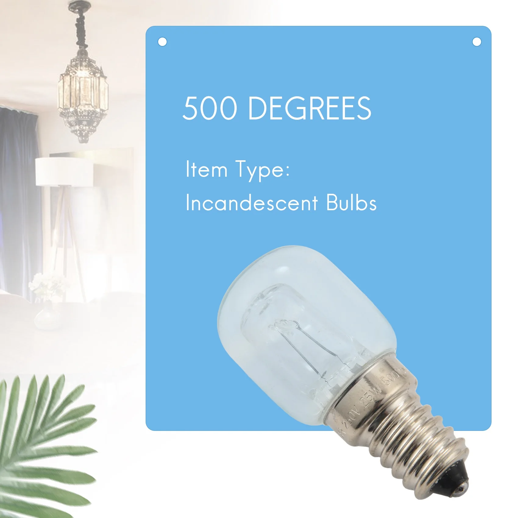 E14 High Temperature Bulb 500 Degrees 25W Halogen Bubble Oven Bulb E14 250V 25W Quartz Bulb