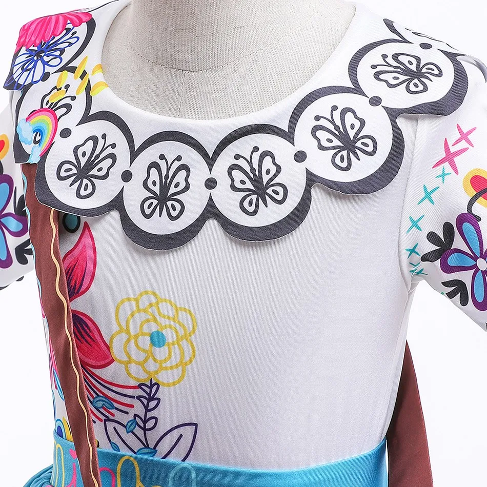 الأميرة زهرة مادريجال تأثيري زي للأطفال ، ميربيل عيد الميلاد و هالوين الملابس للفتيات ، الزي الصيف للأطفال ، 2 إلى 10 سنوات #3