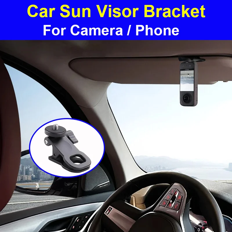 For Insta360 X5/4Air/3/2 Camera Car Sun Visor Bracket for DJI Action6/5/4 GoPro13 12 11 10 Car Phone Clip Mount Holder Accessory