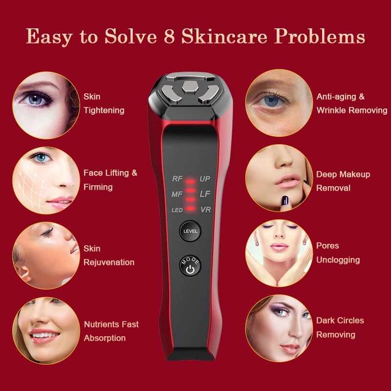 家庭用美容EMS機器 6 in 1 フェイスリフティングデバイス EMS 若返りフェイスマッサージャー 光子光療法