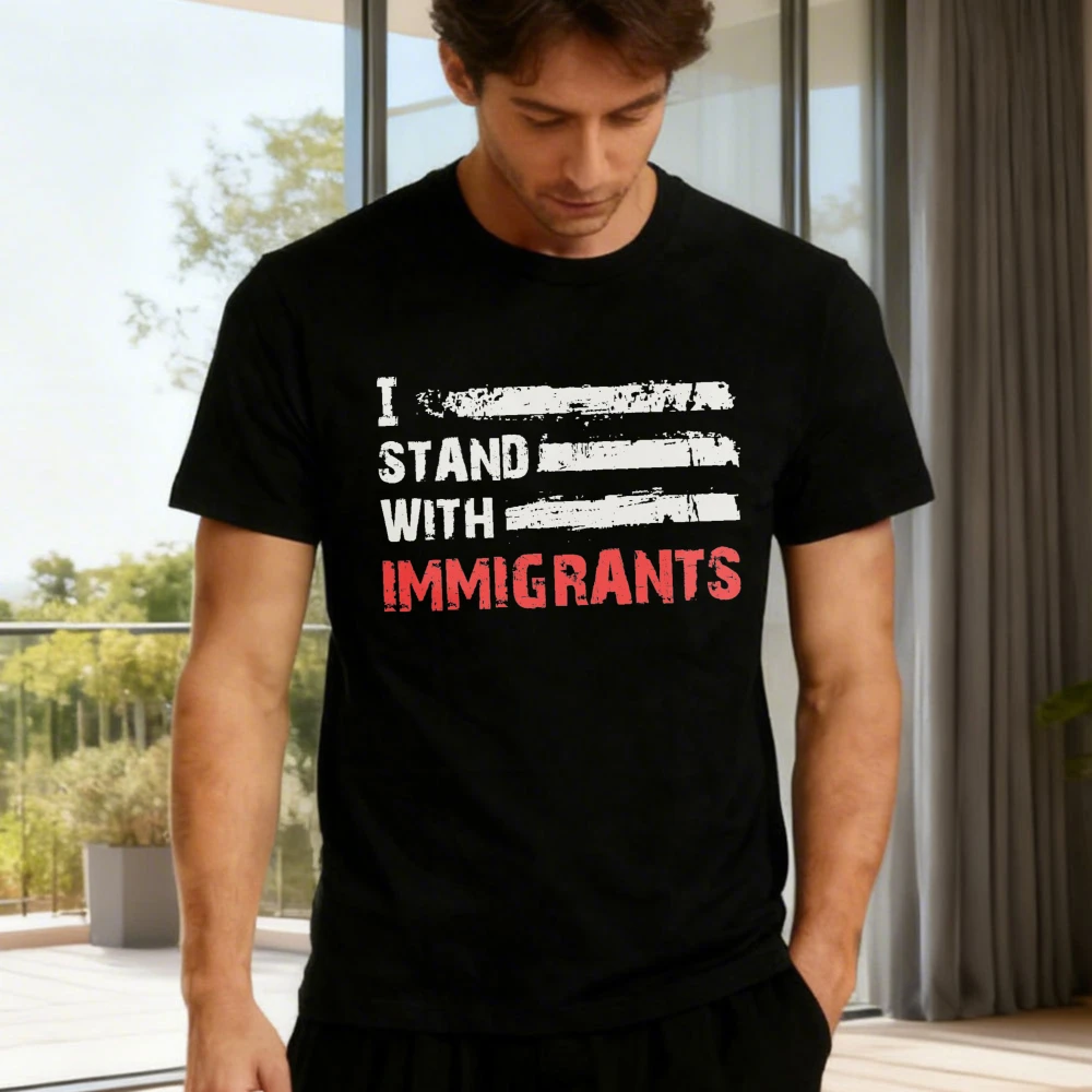 I Stand with Immigrants Shirt Keep The Immigrants T-Shirt Support Immigration Tee Social Equality Clothes O-neck Tees