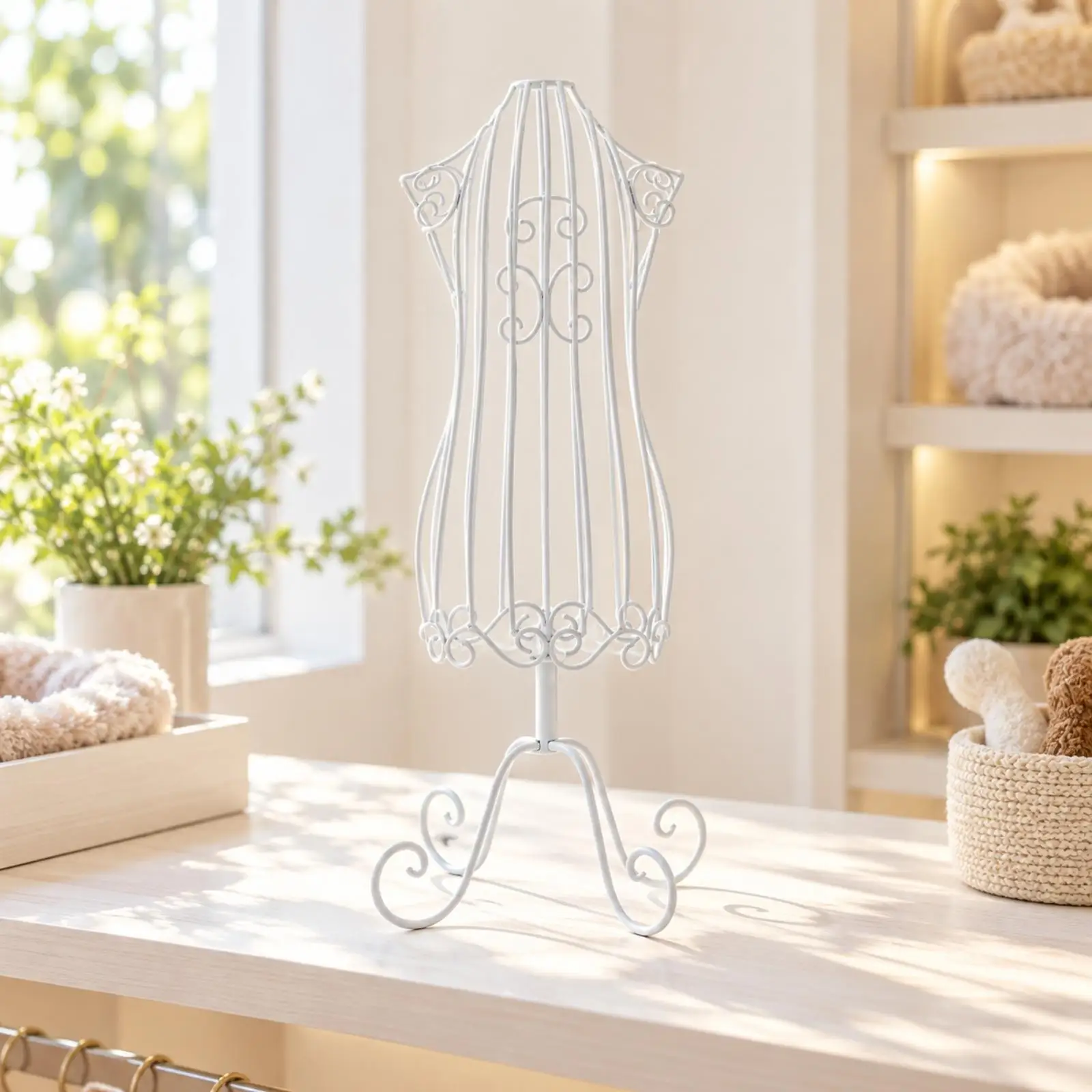 Freestanding Pet Clothing Display Rack Stable Pet Clothing Display Rack with Weighted Base Decorative Versatile