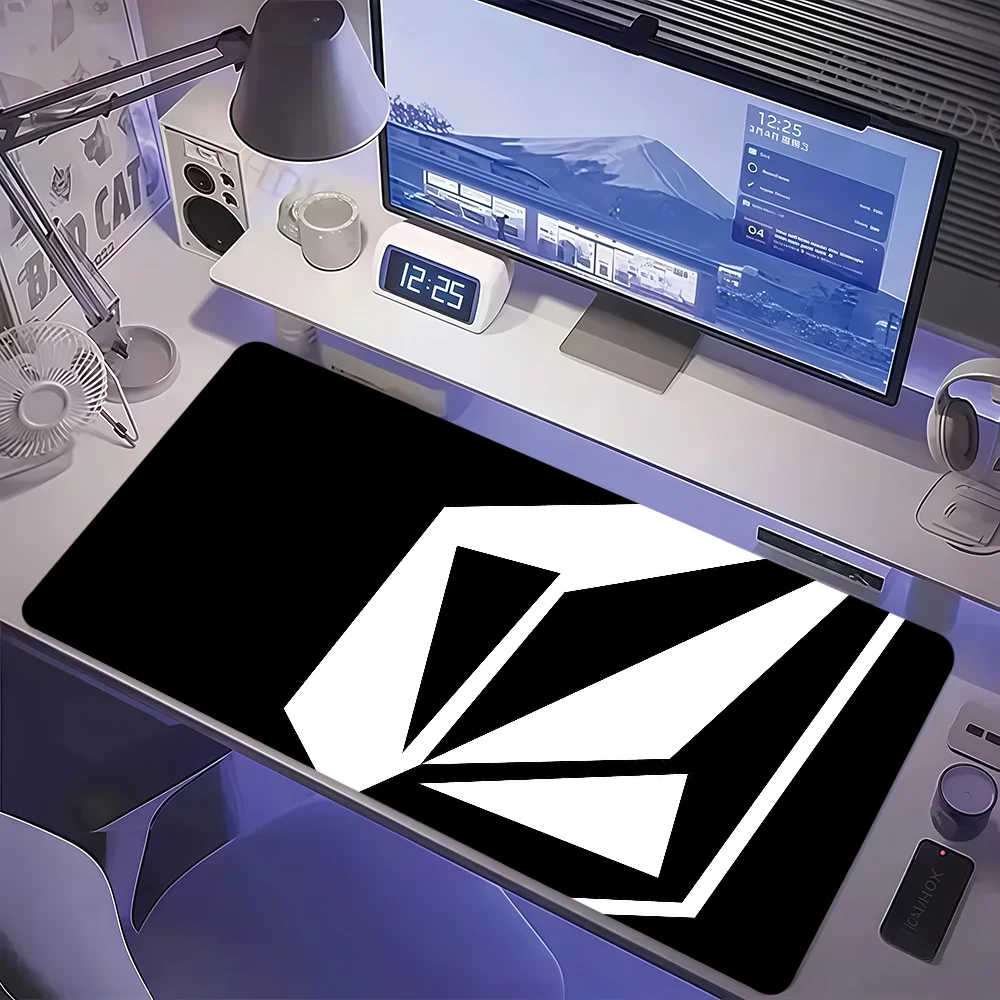 V-Volcom Fashion Black Mouse Pad Non-slip Thickened MousePad Large Writing Lockedge Gaming Cushion Office Student