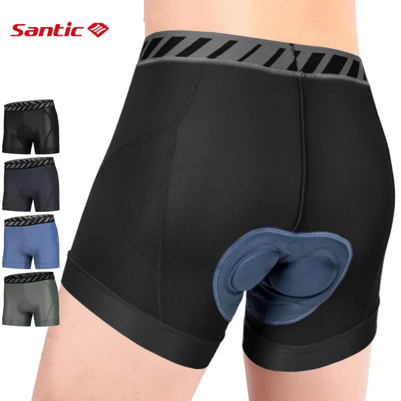 Santic Soft Men\'s Cycling Shorts with Sponge Padd Shockproof Road Bicycle Pants Summer Breathable Underwear Male Quick Drying