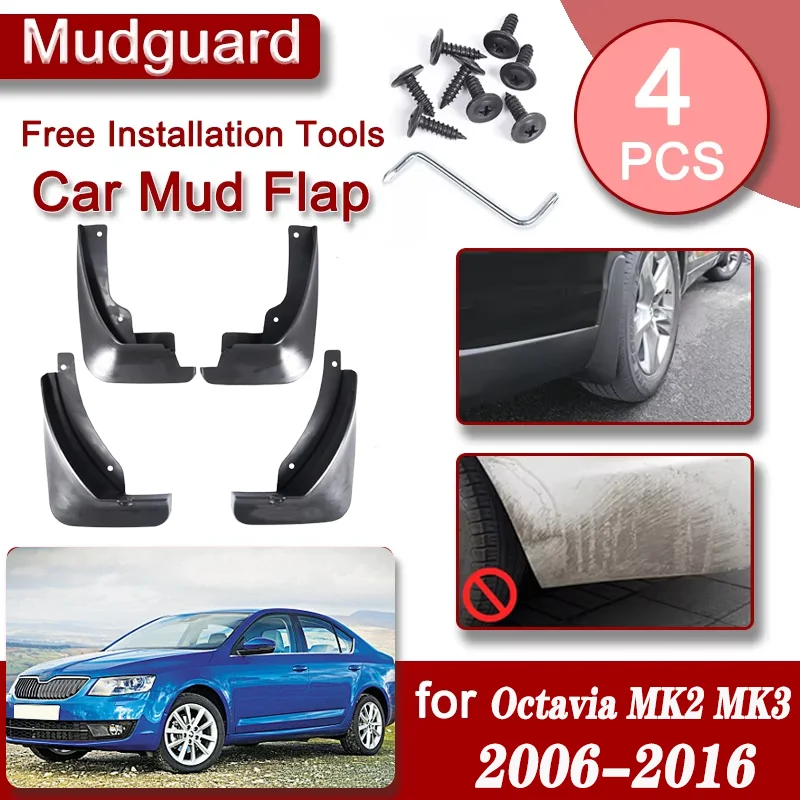 

Car Front Rear Mudguard For Skoda Octavia Scout MK2 MK3 2006-2016 Accessorie Luxury Fenders Mudguards Anti-splash Mud Flap Guard