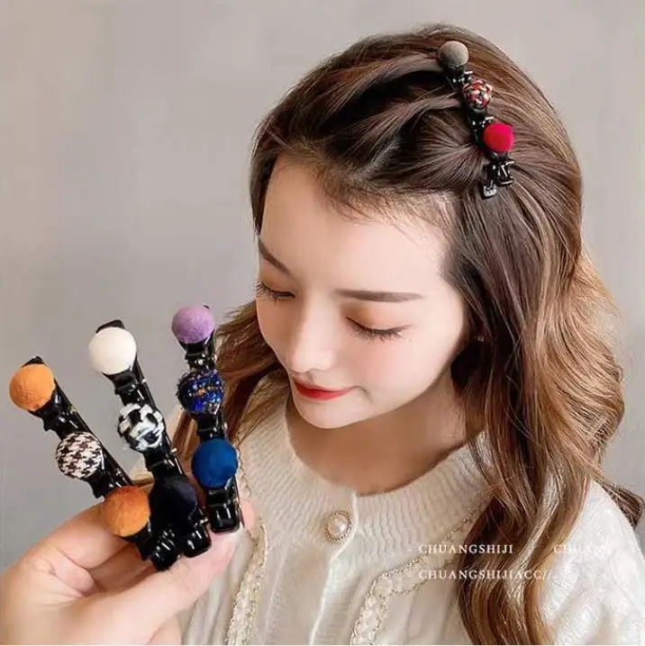 2022 New Fashion Hot Sale Explosion Bangs Clip Braided Hair Clip Barrette Headband for Women Girl Hair Accessories Headwear