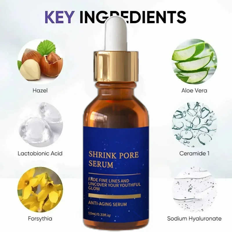 Pore Shrinking Serum Face Cream Anti-Aging Remove Wrinkle Removing Large Pores Whitening Moisturizing Facial Skin Care Product