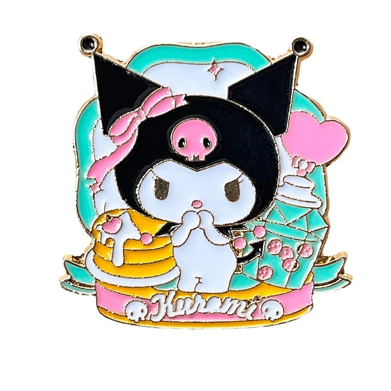 Cartoon Pochacco Kuromi Cinnamoroll Melody Brooch Enamel Lapel Badge Cute Anime Pins Backpack Decoration Accessories Gifts