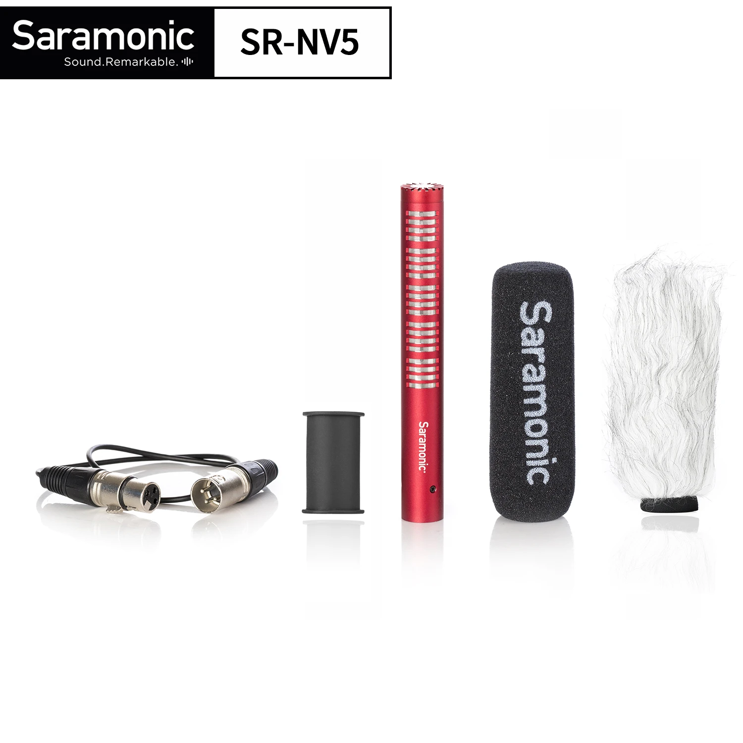 

Saramonic SR-NV5 XLR кардиоидный конденсаторный микрофон с пушистым и поролоновым ветровым стеклом для видеокамеры записывающее устройство для съемки новостей с микропленкой