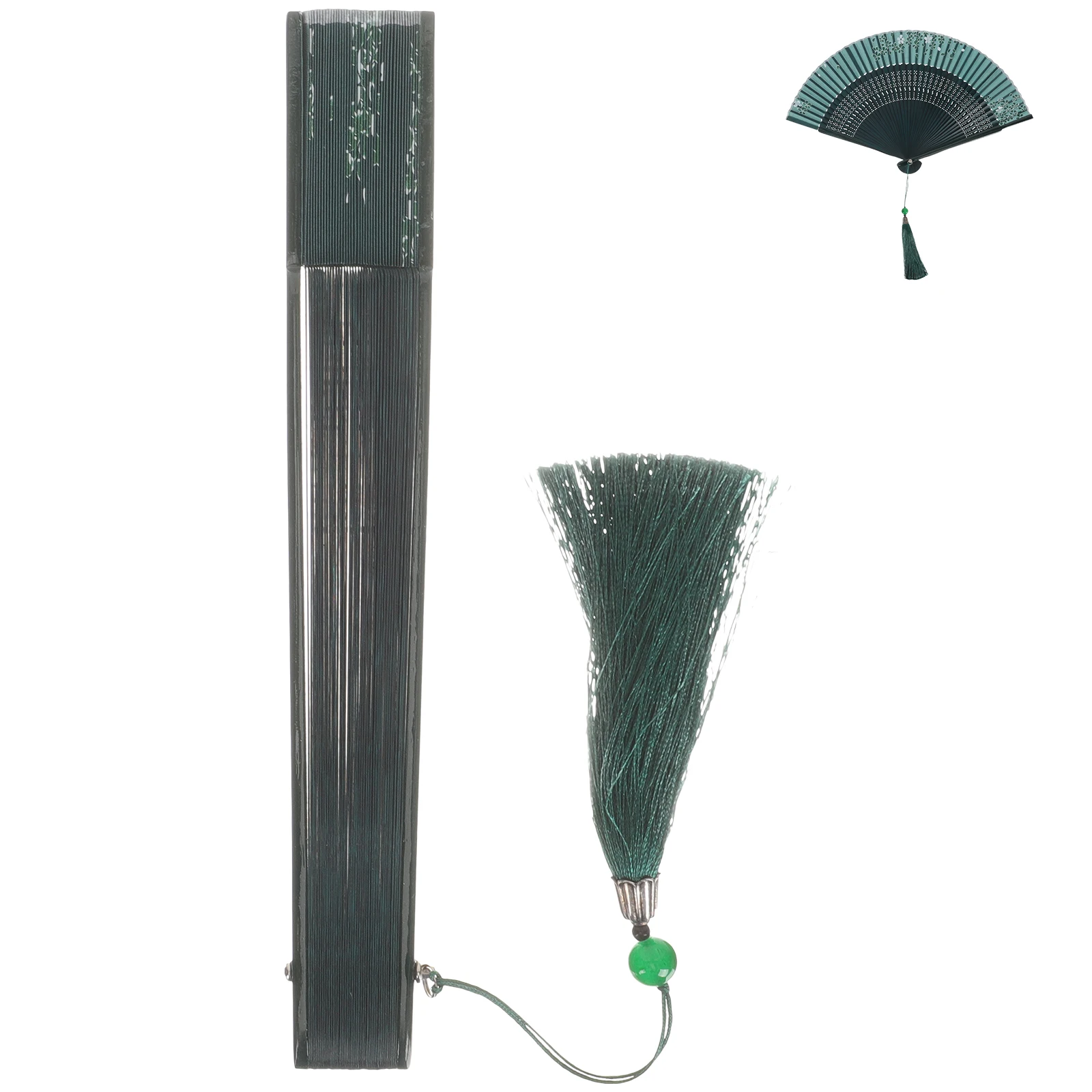 

Chinese Bamboo Folding Vintage Hand Fan Retro Folding Decorative Tassel Handheld Fan for Dance Party Performance Gift