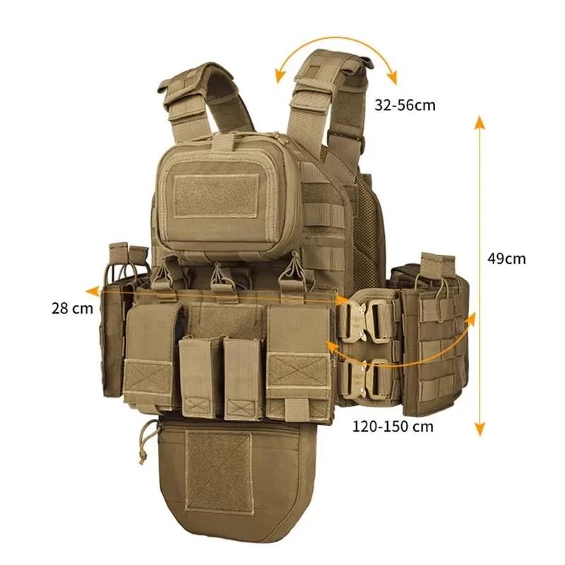 Yakeda 1000D Nylon Molle Outdoor Tactical Vest CS Equipment Multifunctional Modular Colete Tactico Training Combat Vest