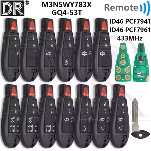 Great 433MHz M3N5WY783X ID46 PCF7941 GQ4-53T PCF7961A Car Remote Key For Jeep Cherokee Chrysler Town &amp; Country Dodge Caravan RAM