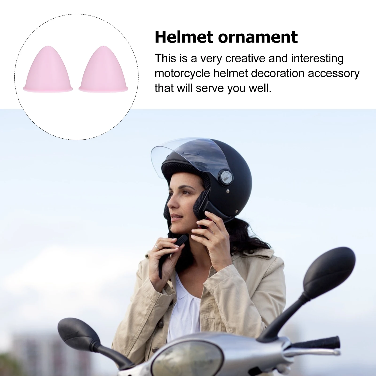 

2 Pcs Motorbike Cat Ears Ornament Accessory Adornment TPU Motorcycle Helmets