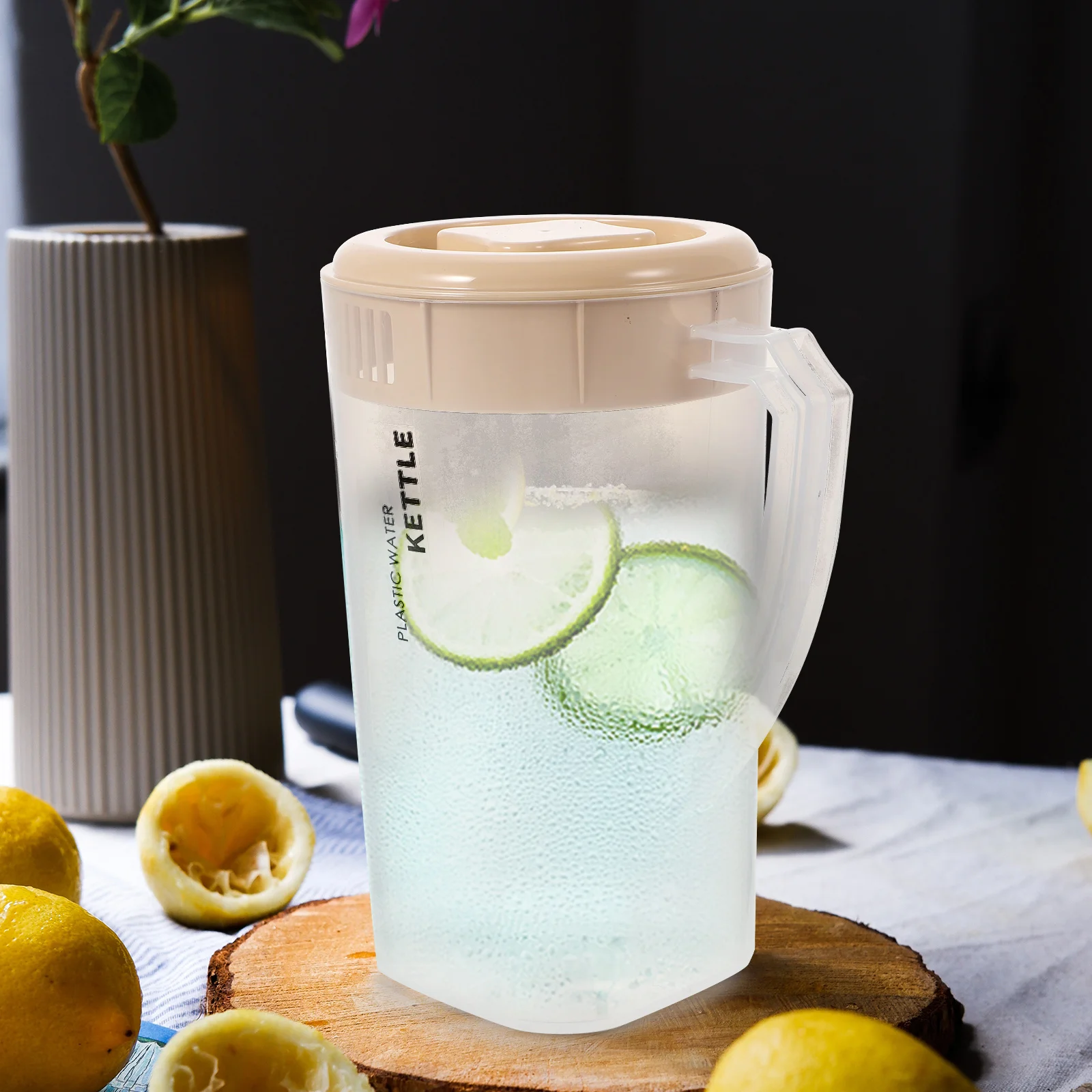 

1pc Cold Water Pitcher With Lid Premium Drink Jug For Iced Tea Juice Beverages Ergonomic Handle Pitcher For Drinking