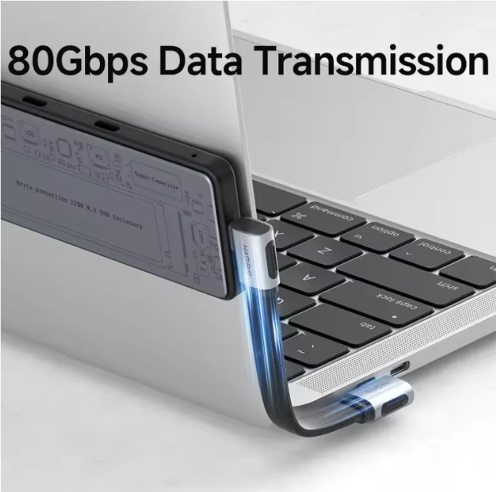 Short USB C to USB C Full Function Cable USB4 V2 Date Cable 80Gbps 8K PD 240W Cord for Thunderbolt 4/5 iPhone Laptop SSD view 5