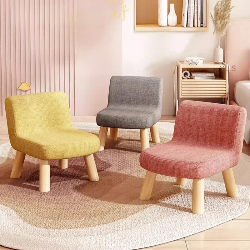 Small Compact Backrest Chair Living Room Sofa Stool Simple Doorway Shoe Changing Bench Children's Low Stool for Household Use