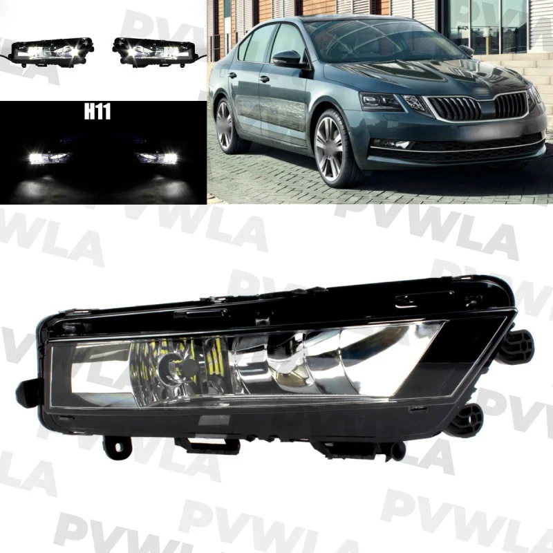 

For Skoda Octavia Sedan 2018 2019 2020 2021 Right Side Front Bumper LED Fog Lamp Light With Bulb Assembly 5E0941700F