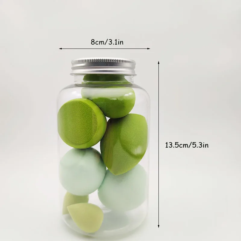 7 قطعة حزمة السفر بيض التجميل سوبر لينة الحليب الشاي جرة الجمال البيض موراندي الملونة ماكياج البيض غير اللاتكس زجاجة نفث