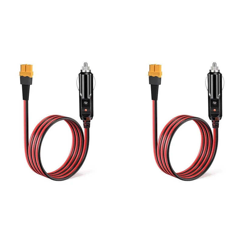 2X Cigarette Lighter To XT60 12V 24V Charging Cable For ALLPOWERS S2000 Bluetti EB55,Anker 757/767 Ecoflow Delta Series