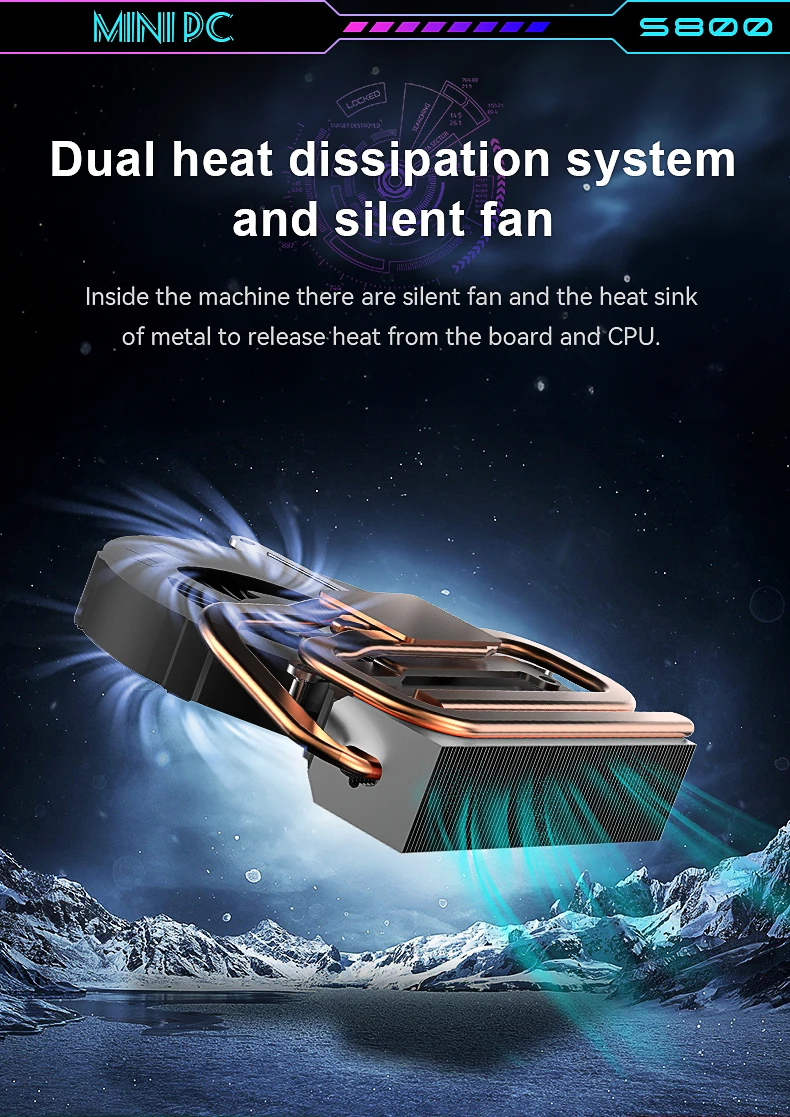 EGLOBAL Game Mini PC Intel Core Ultra 9 185H Ultra 7 155H M.2 NVME SSD WIFI6E BT5.3 4K 144Hz DP USB-C Win11 Desktopcomputer