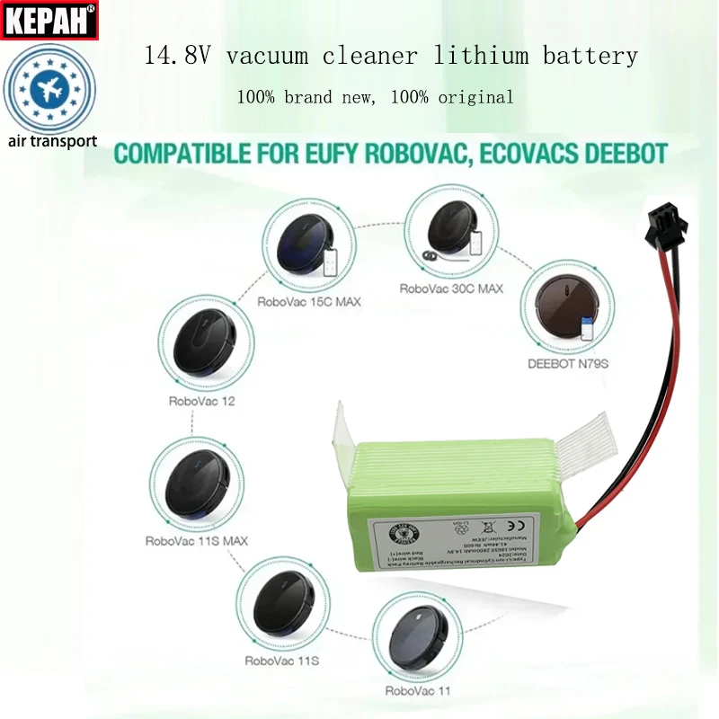 14.4V  Original power Li-ion battery for Conga 990 1090 Tesvor X500 Ecovacs Deebot N79 N79S DN622 Eufy RoboVac 11 11S RoboVac 30