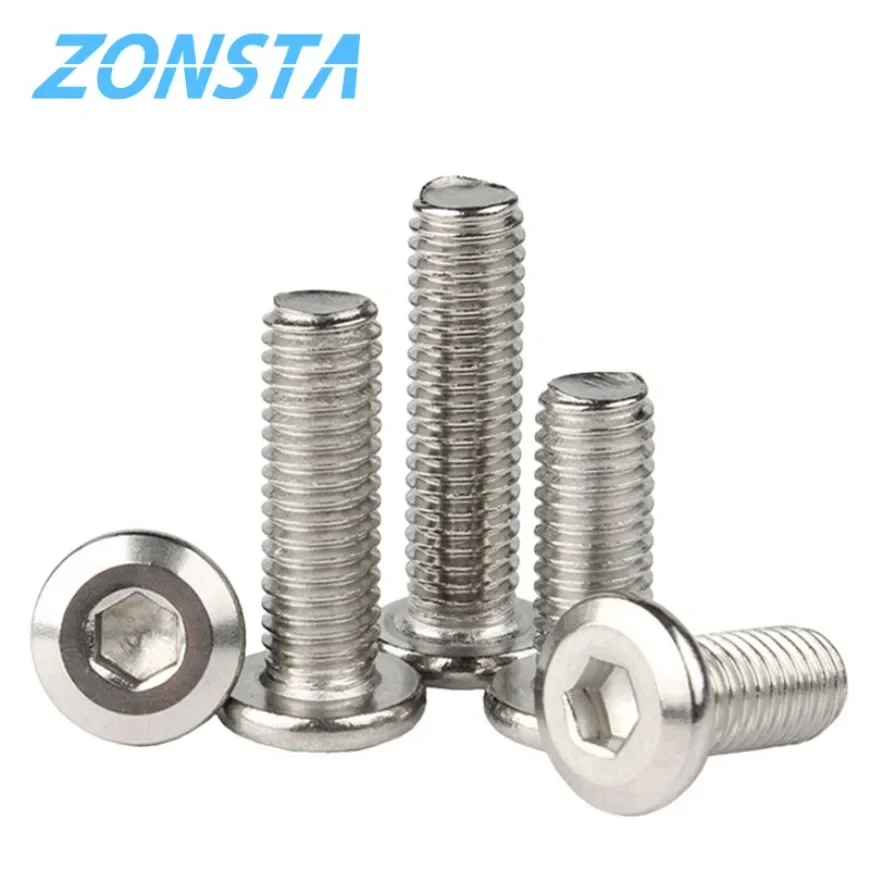 5/10/50X 304 In Acciaio Inox Grande Piatto Esagonale Esagono Incassato Testa Allen Mobili Rivetto Vite Connettore Comune Bullone M3 M4 M5 M6 M8