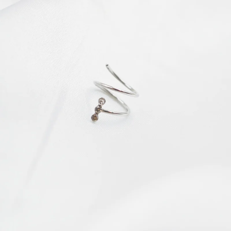 50pcs 316L Surgical Steel 20G Two Rings Gems Open Bend Seamless Hoop Nose Ring Earring Ear Helix Tragus Nose Lip Piercing