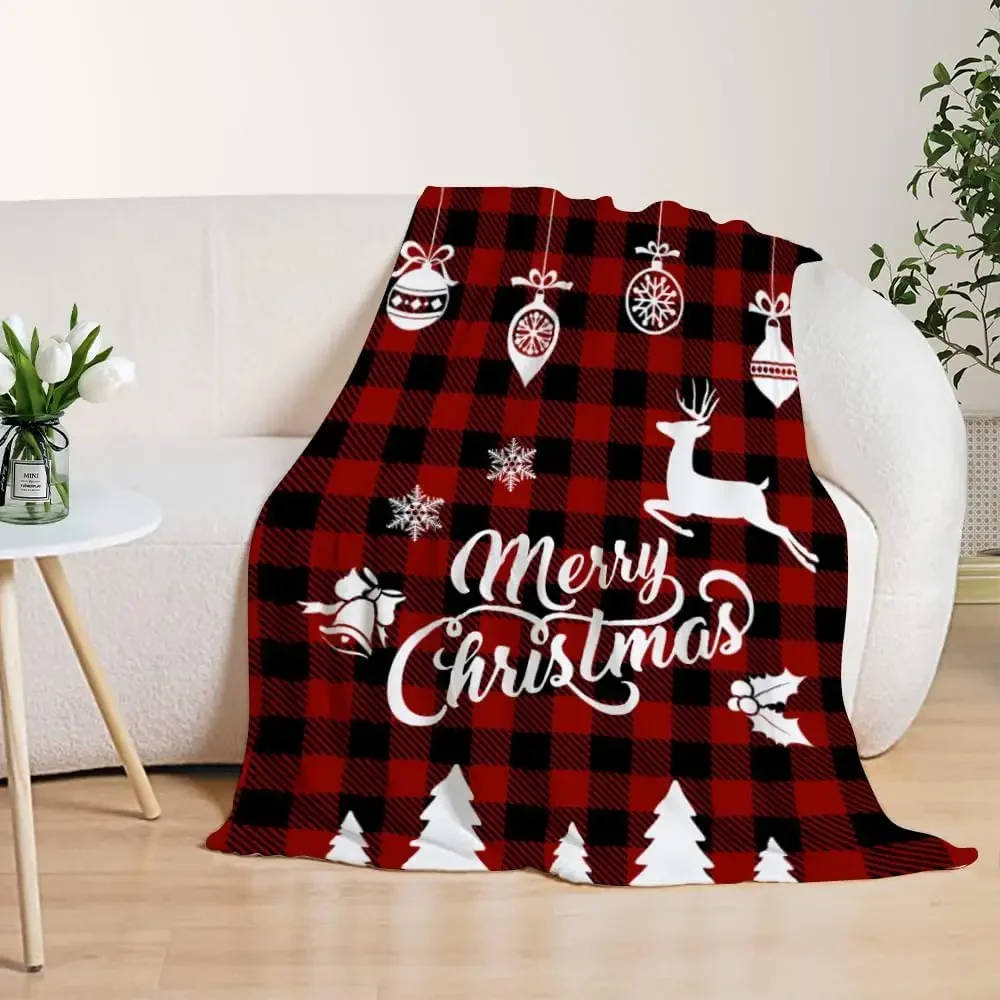 

YeeJu Christmas Decorative Throw Blanket Twin Size Red Plaid Christmas Blanket Couch Sofa Bed Soft Cozy Lightweight Fuzzy