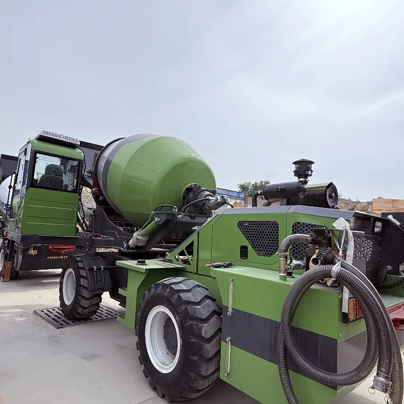 2.6 CBM Self Loading Concrete Mixer Truck- Diesel Powered Mobile Cement Mixer with Integrated Front Loader