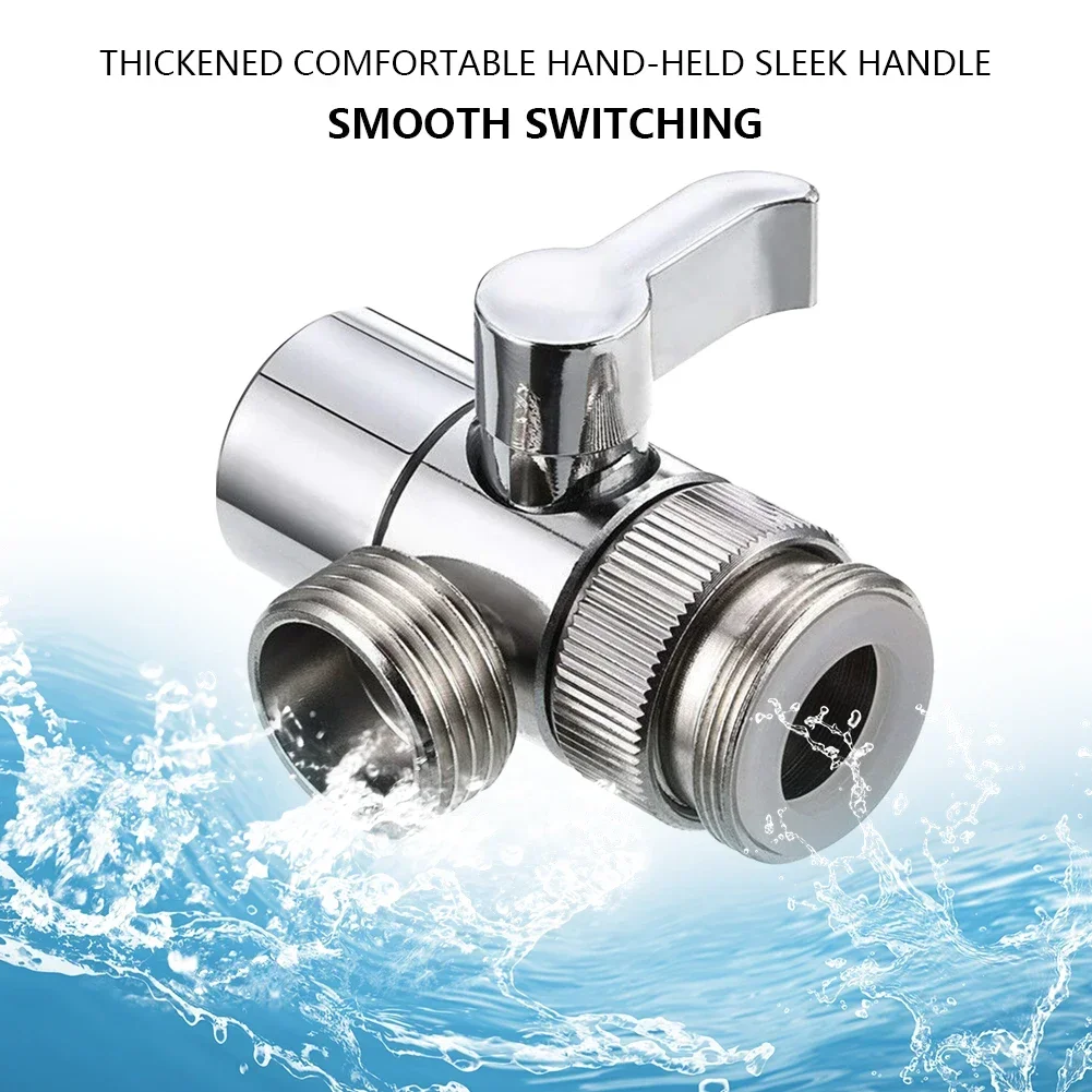3 Way Water Tap Connector Leak-Proof Faucet Diverter Valve Copper Faucet Connector Splitter Easy-to-Install for Bathroom Kitchen