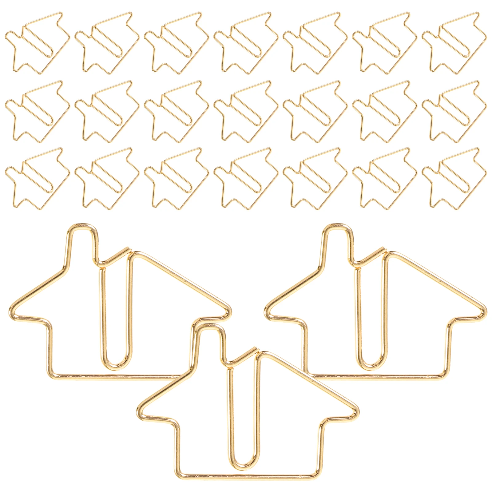 50pcs Metal House Bookmarks Paper Small Office Document Fixing Clips For Diy Photo Display Creative Stationery Supply Office