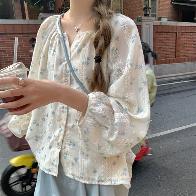 

Leisure Spring Autumn Long Sleeve Blouse Loose Women Shirt Top Casual Round Neck Fashion Leisure Streetwear Women Clothing