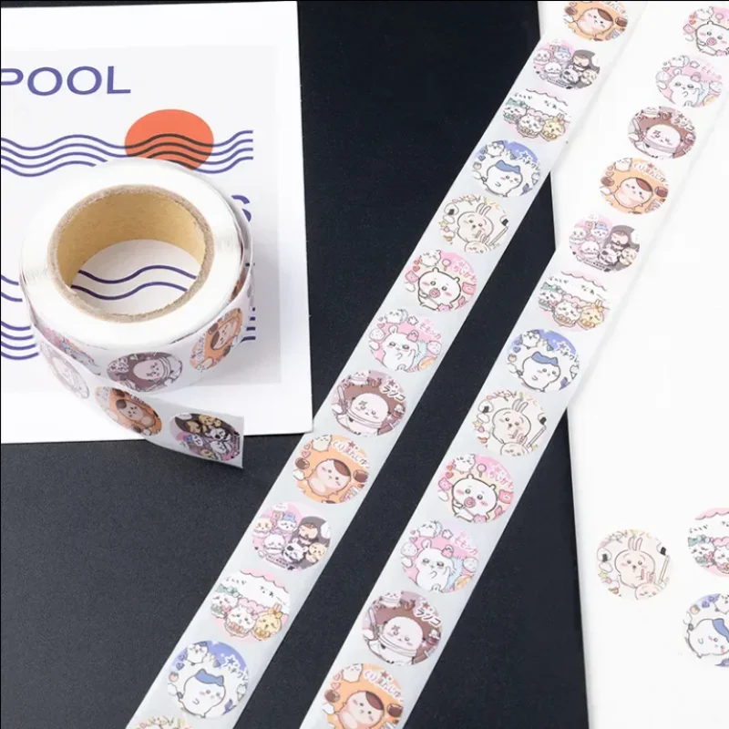 Miniso Chiikawa Tape Roll Stickers Cartoon Cute Pvc Graffiti Style Transparent Stickers Decorative Stickers Student Writing Gift