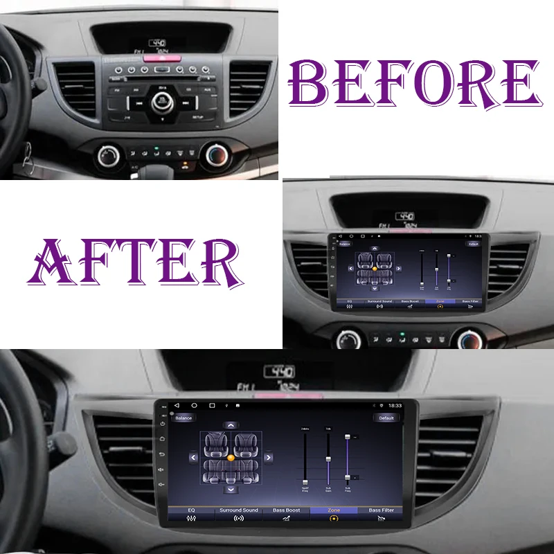 DVD NO 2DIN Android 13 Carplay For  Honda CRV CR-V 4 RM RE 2012-2016 Multimedia Stereo Car Player GPS Screen Navigation Radio