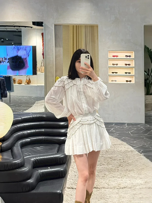 

Юбка для похудения Faion, тяжелое многослойное кружево, ранняя осень Faion Musoom irt Dr, хлопок, длинный све, круглая пуговица